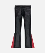 Valabasas Cerniera Black Stacked Flare Jeans Leather (1)