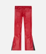 Valabasas Cerniera Red Stacked Flare Jeans Leather (1)