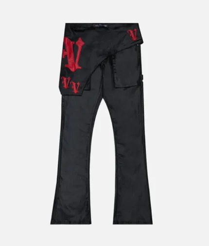 Valabasas Noir Black Stacked Flare Jean (3)